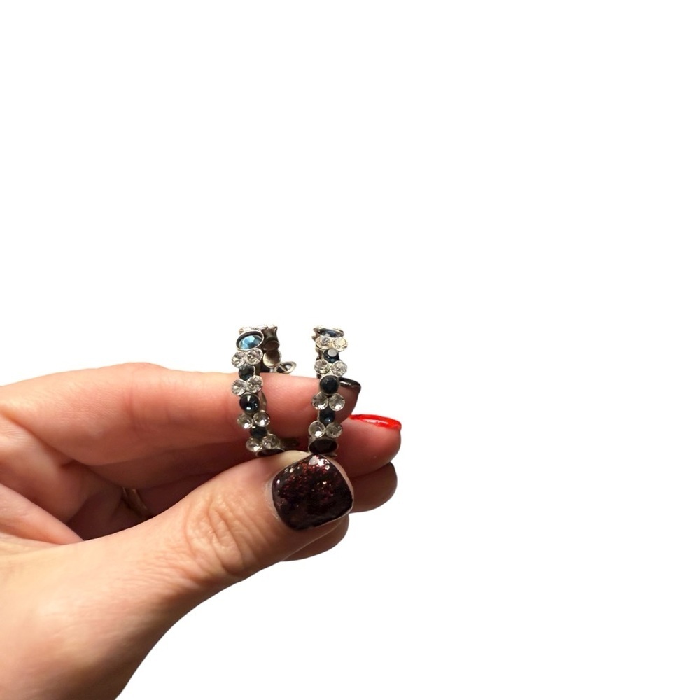 Sorrelli Silver and Blue Crystal Earrings